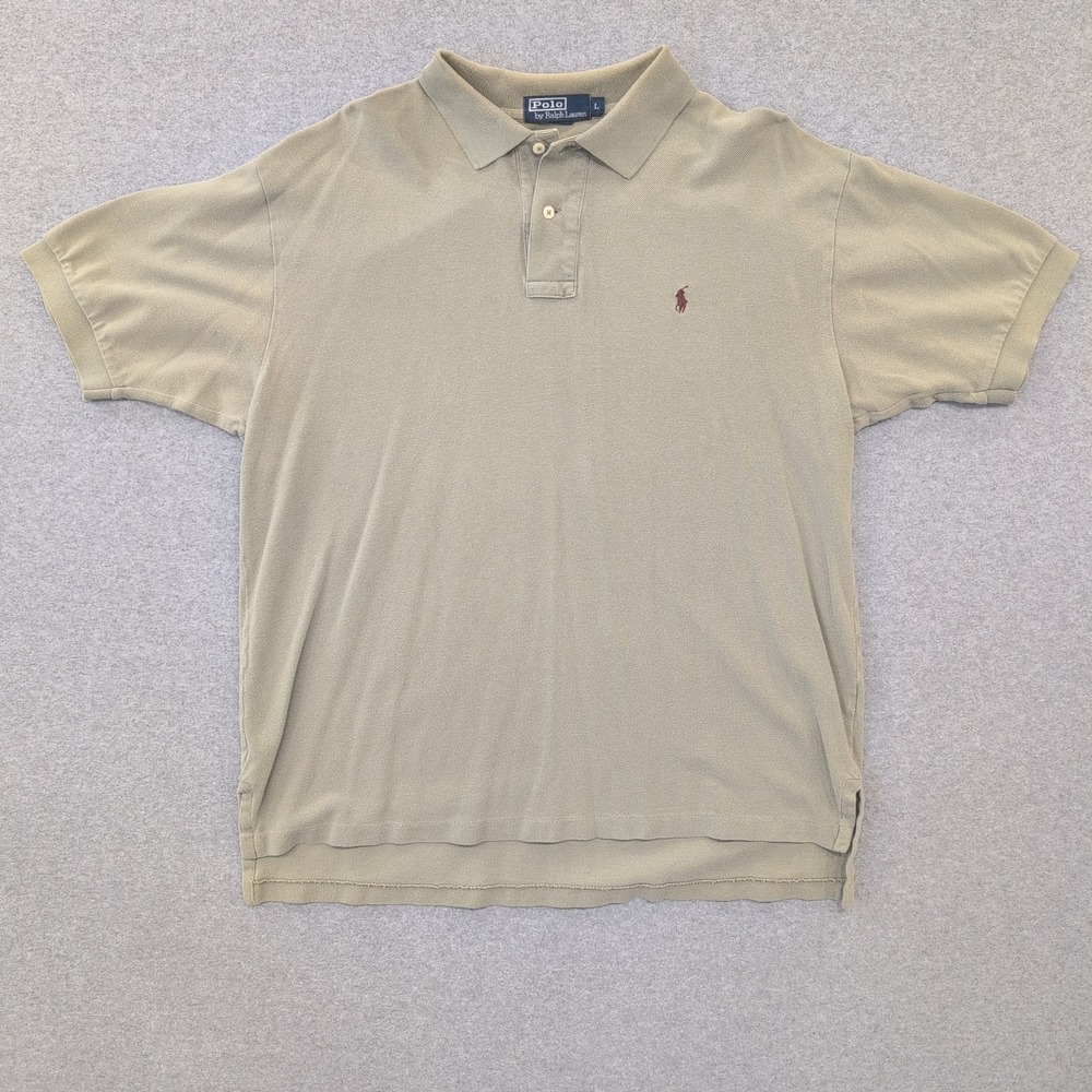 Polo Ralph Lauren Mens Polo Shirt Size L Short Sleeve Light Green Classic Casual